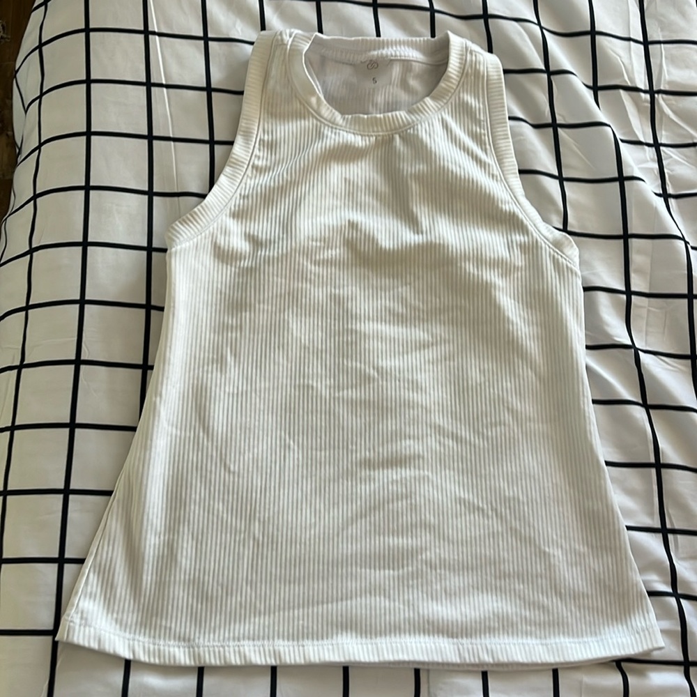 calia high neck tank top white